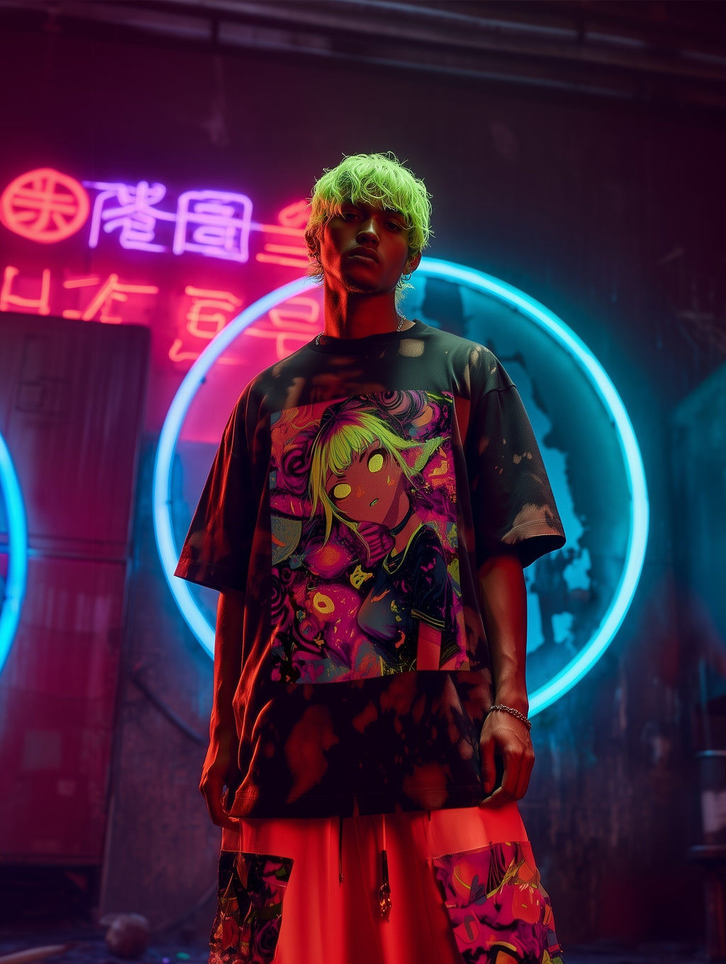 Neon Psyche – Unisex Tie Dye Oversized T-Shirt